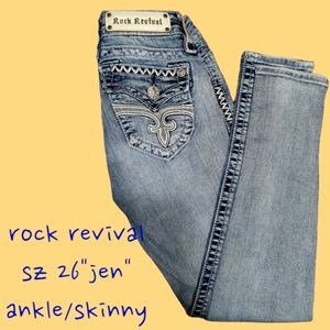 Rock Revival "Jen" Ankle Skinny Jeans Size 26